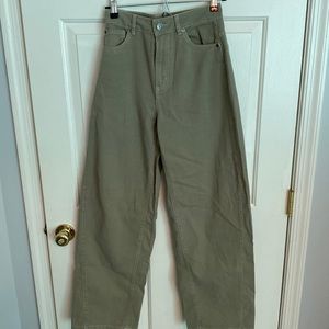 Garage green wide legged jeans!